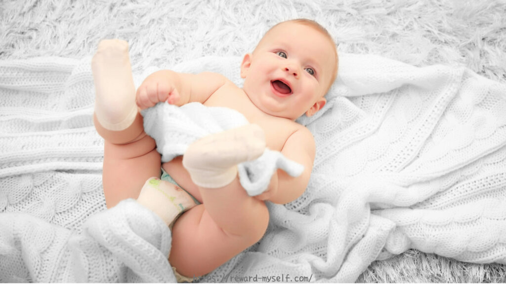 プルプルなお肌の赤ちゃん