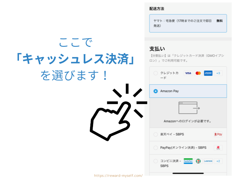 BANG ミラブルゼロ購入画面 お好きなキャッシュレス決済を選択