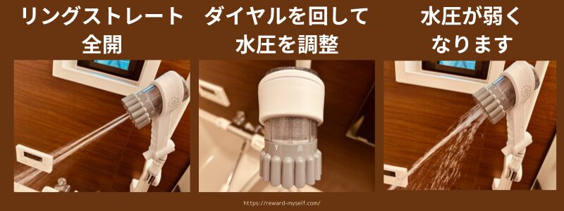 ミラブルゼロ　リングストレート　水圧調整